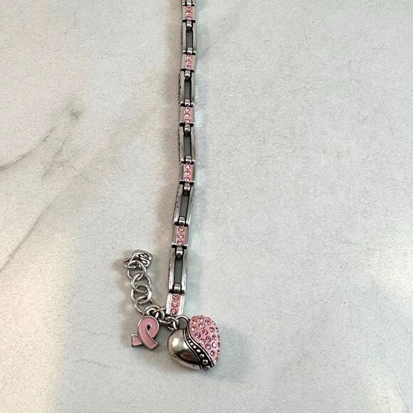 Brighton Power of Pink Breast Cancer Awareness heart bracelet - Picture 1 of 6